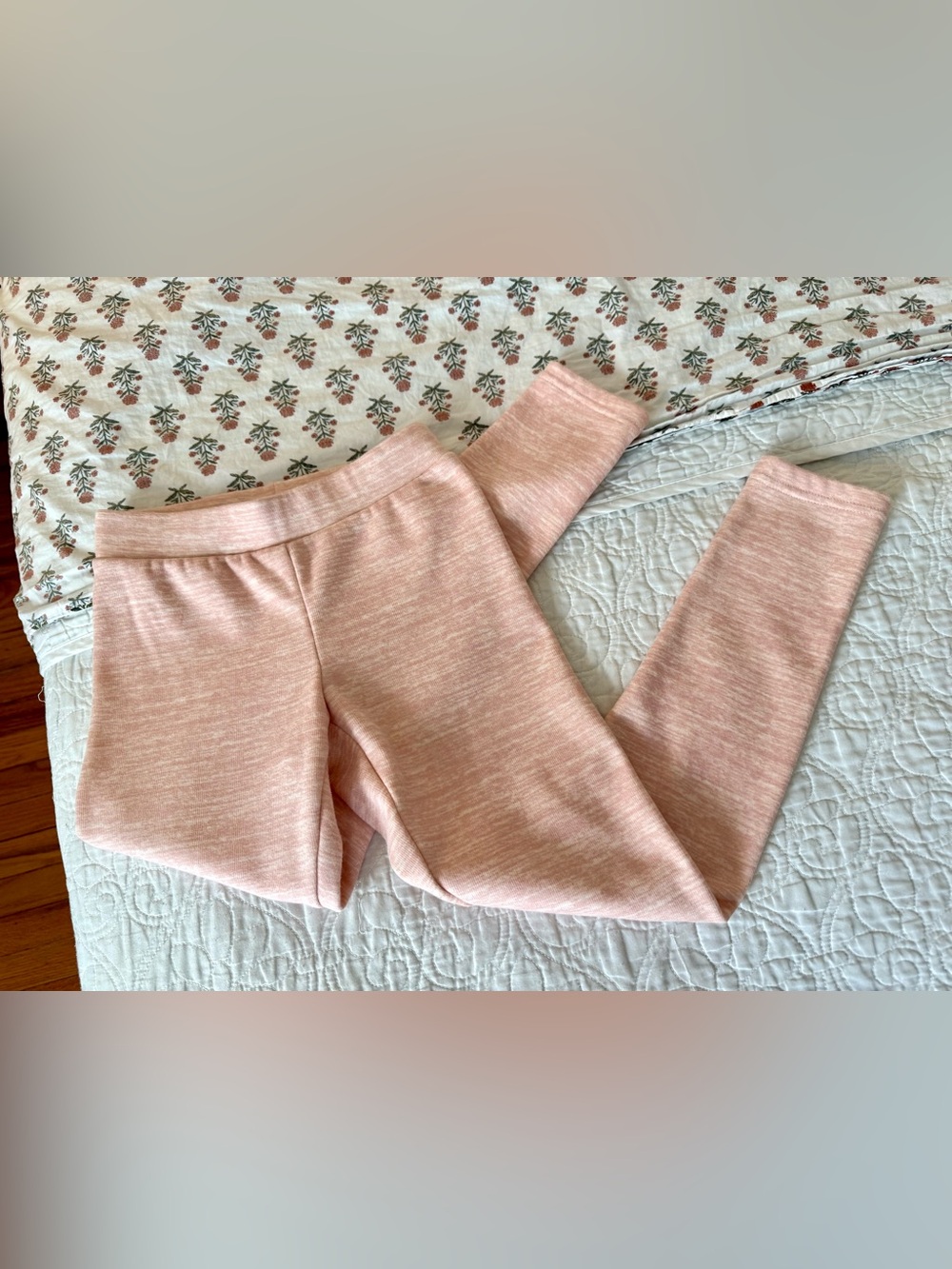 NEW Girl’s Old Navy Cozy Lined Heathered Pink Full Length Leggings Pants